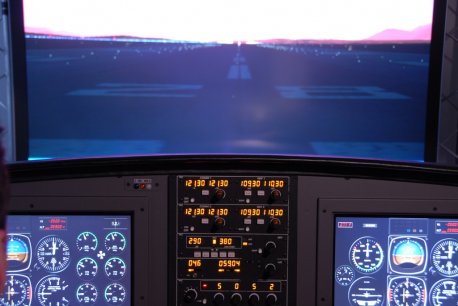 Visão do piloto em relação ao Cockpit.