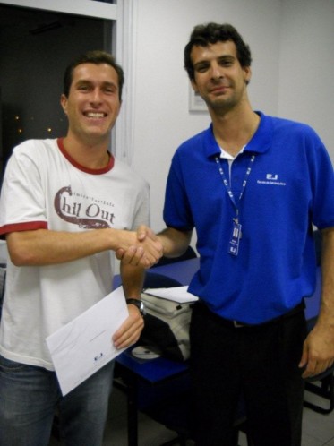 Guilherme junto do instrutor Mostério.