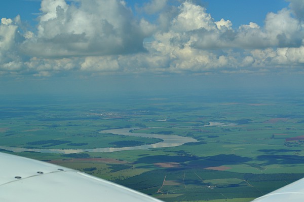 Ibitinga vista de cima a bordo do Baron PR-VLB.